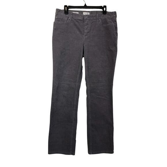 Gray Blue Corduroy Pants Five-Pocket Straight Size 14 St. Johns Bay Thin Wale - Picture 1 of 9